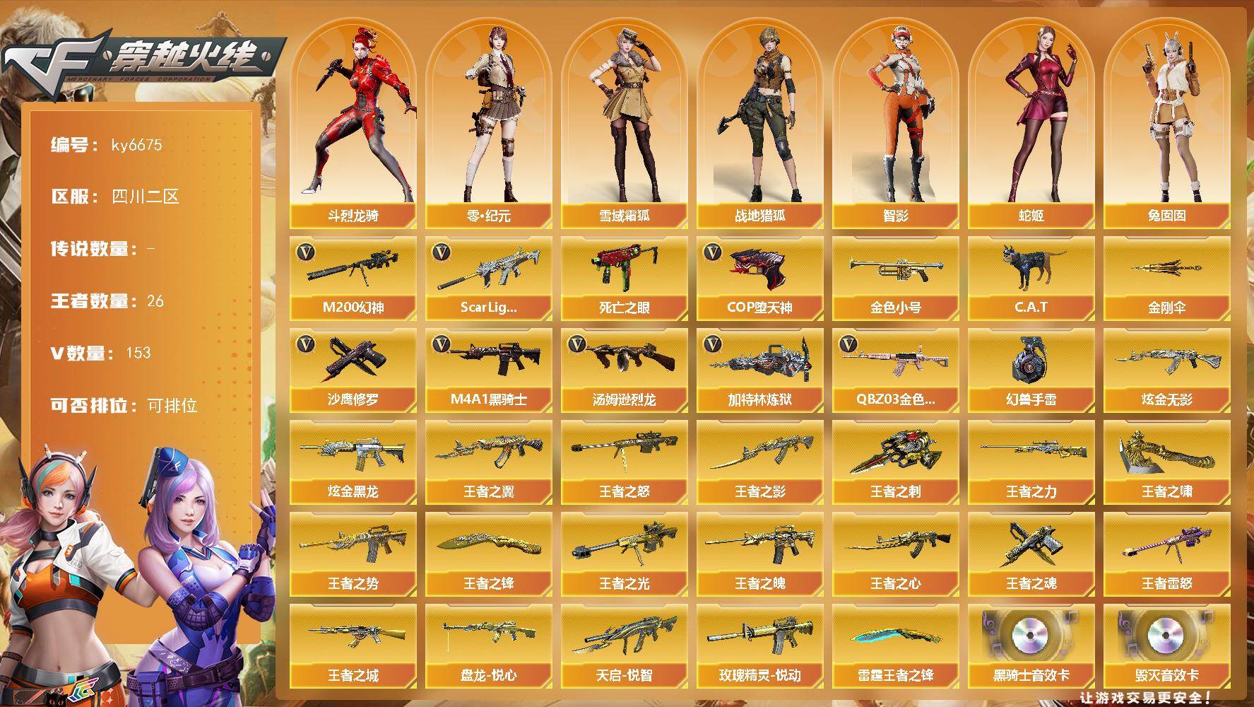 穿越火线账号西部战区四川二区