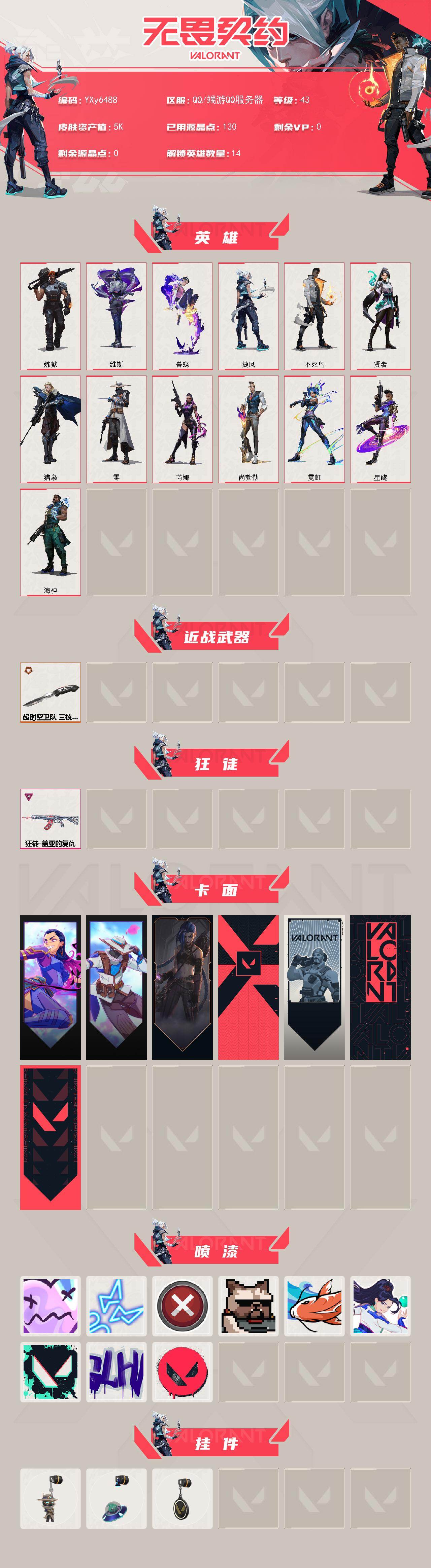 WWQLX427922无畏契约账号详情图2