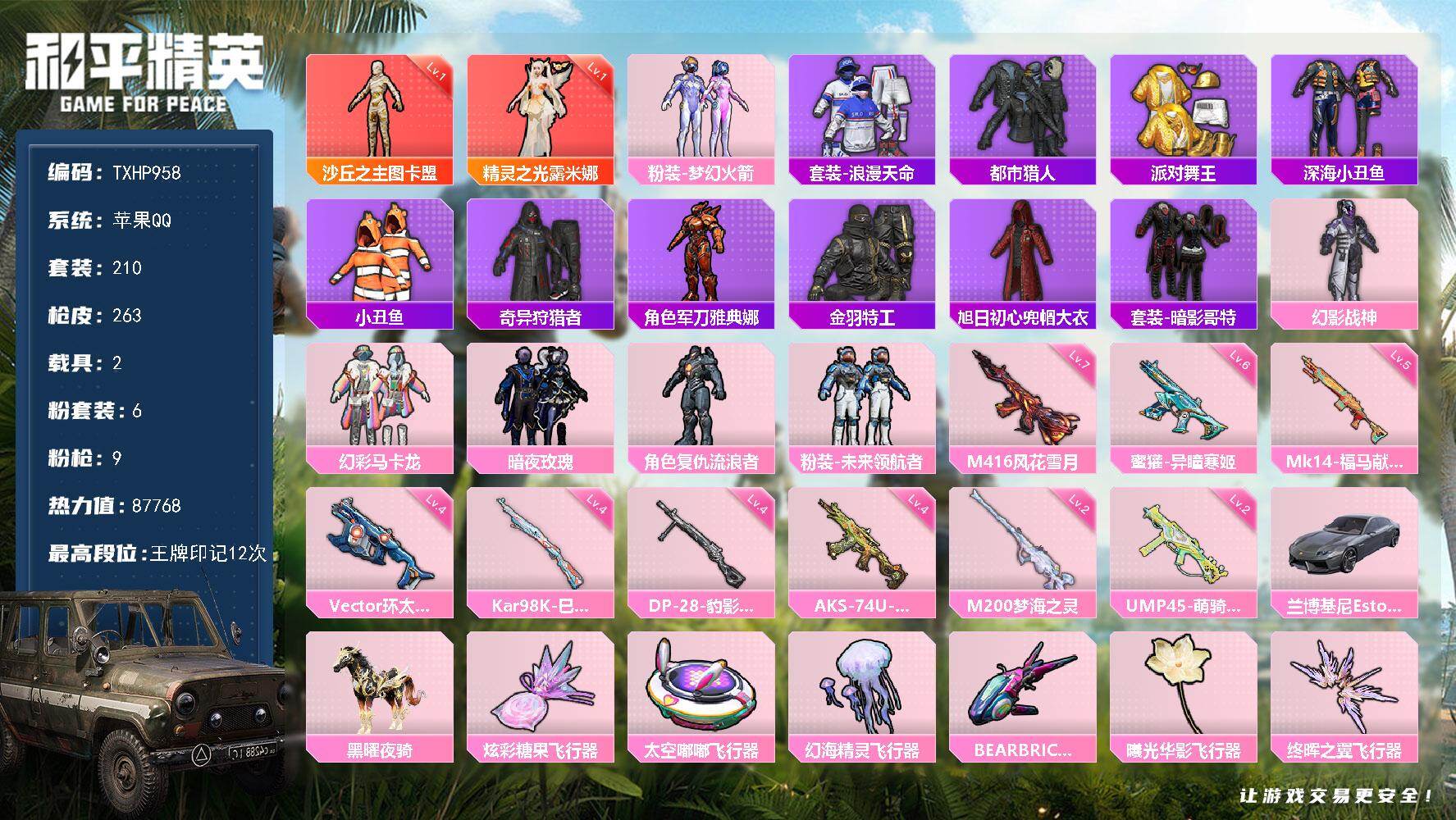 HPQM4174900和平精英账号详情图3