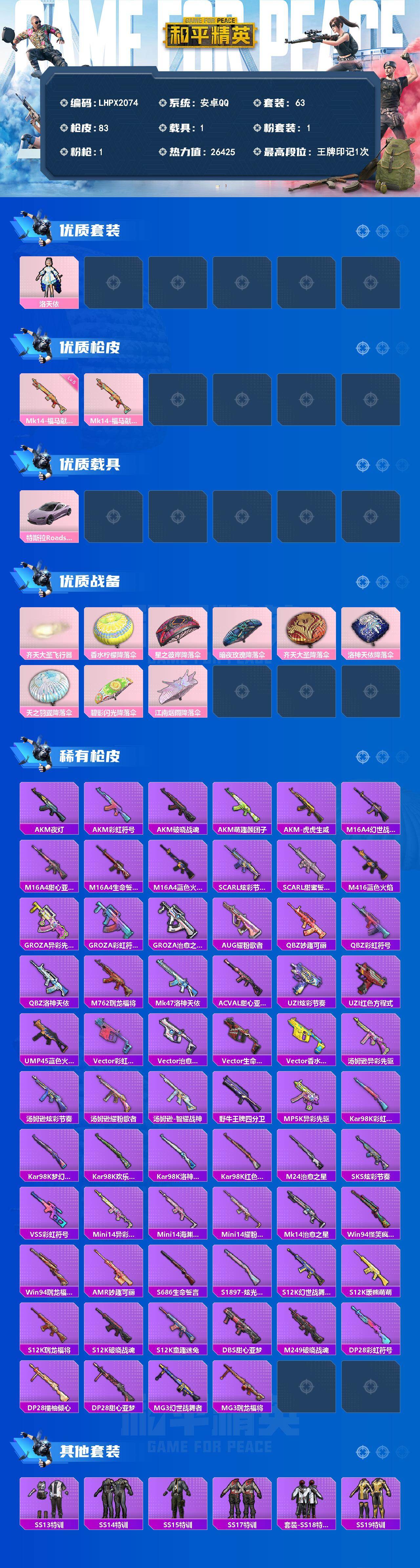 HPLX4155140和平精英账号详情图2