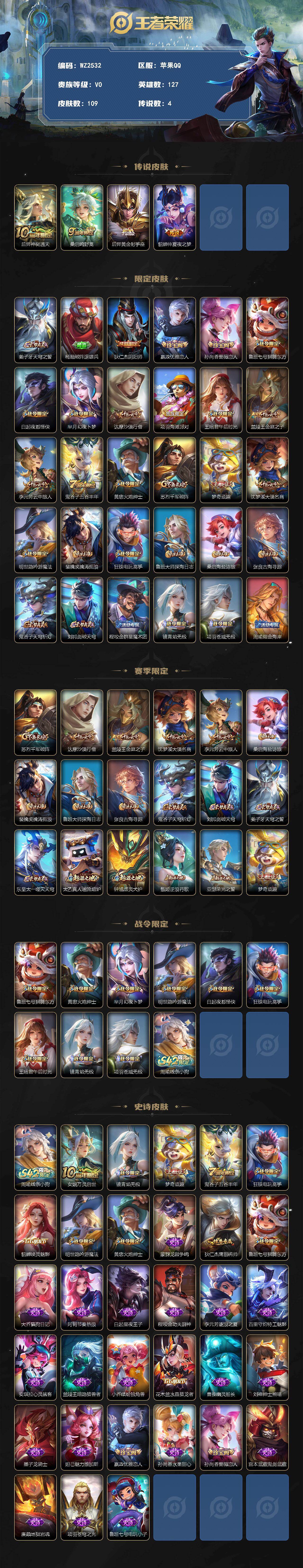 WZLX4270451王者荣耀账号详情图2