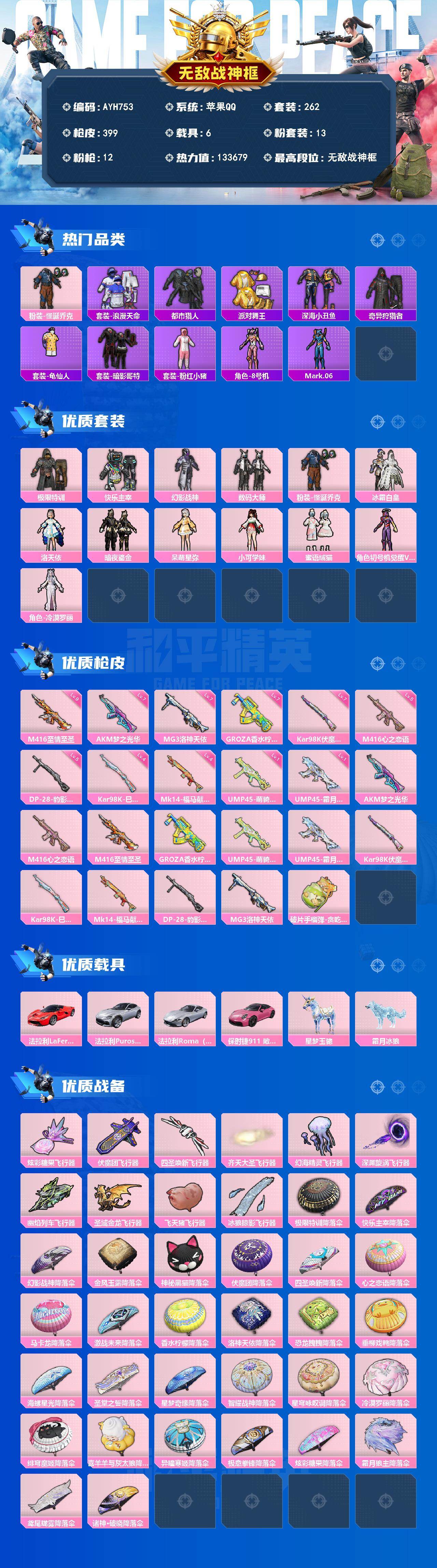 HPLE4156427和平精英账号详情图2