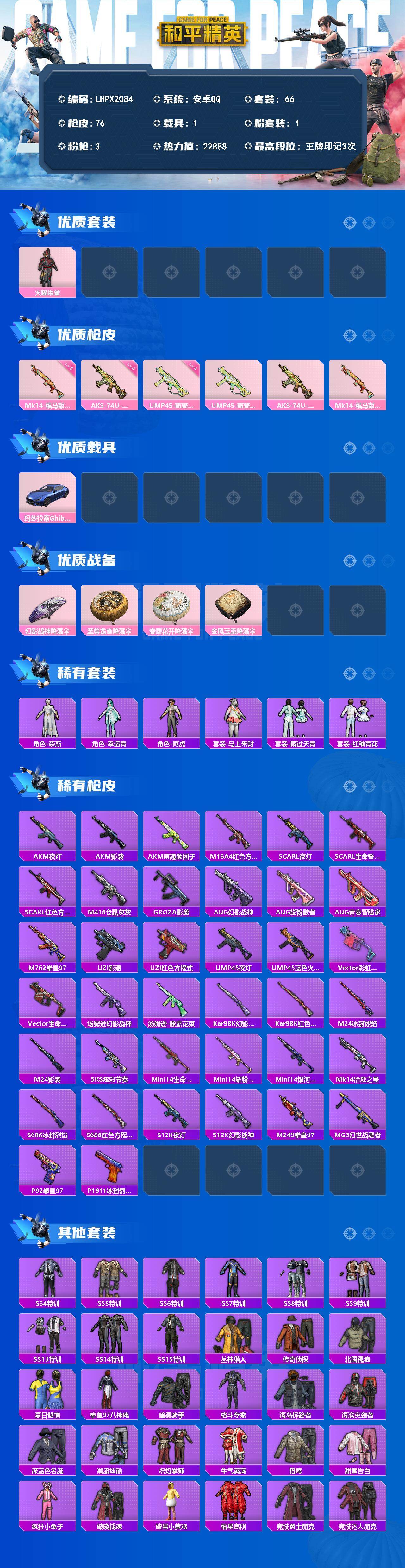 HPLE4154304和平精英账号详情图2