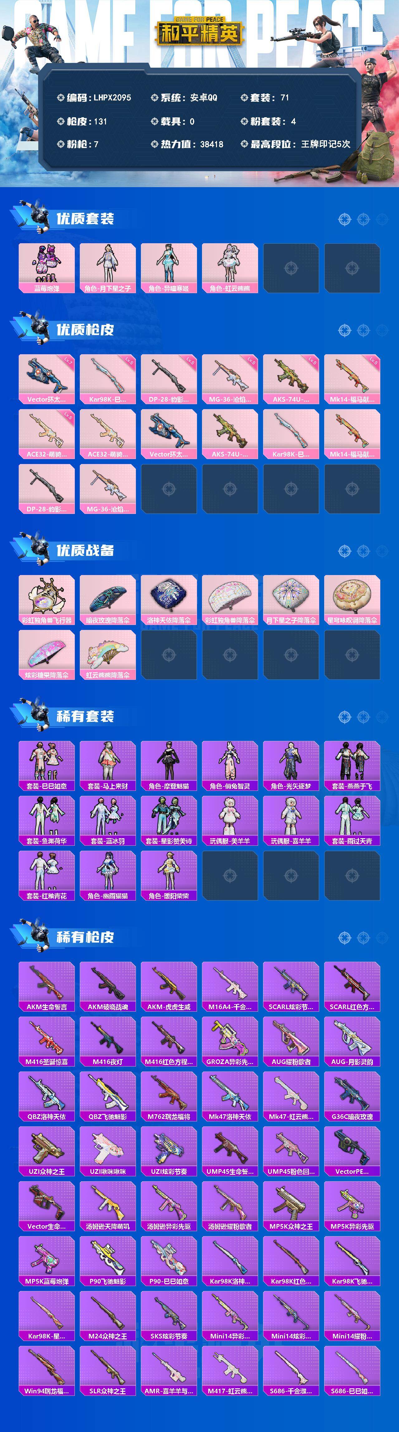 HPLX4156346和平精英账号详情图2