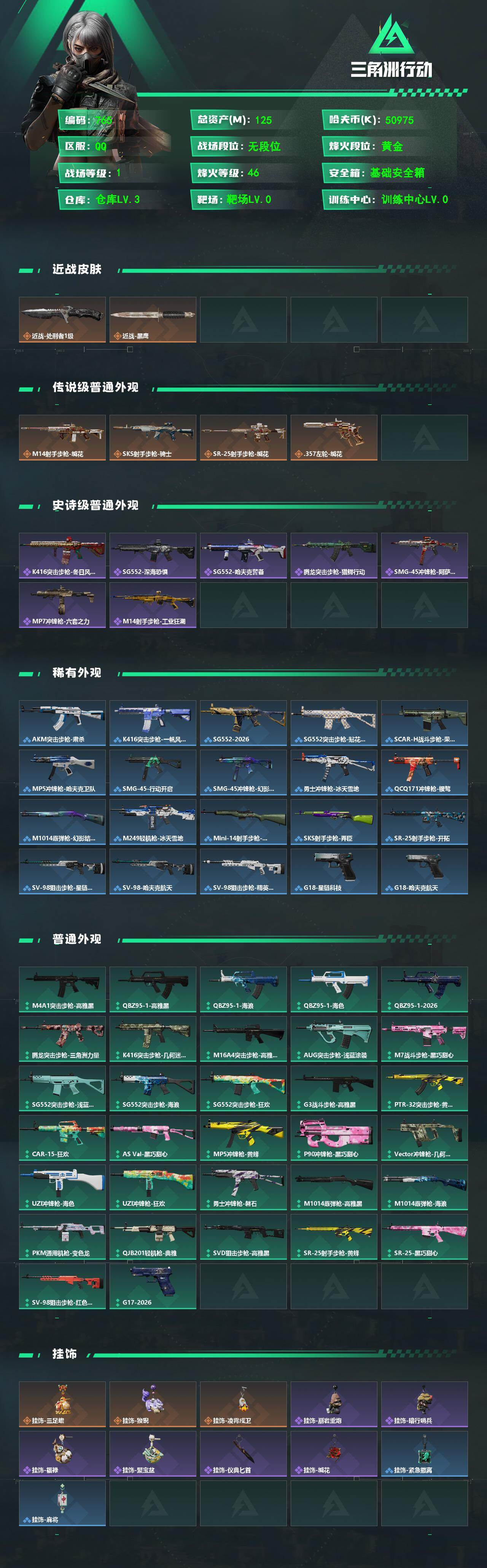 SJZQM486102三角洲行动账号详情图3