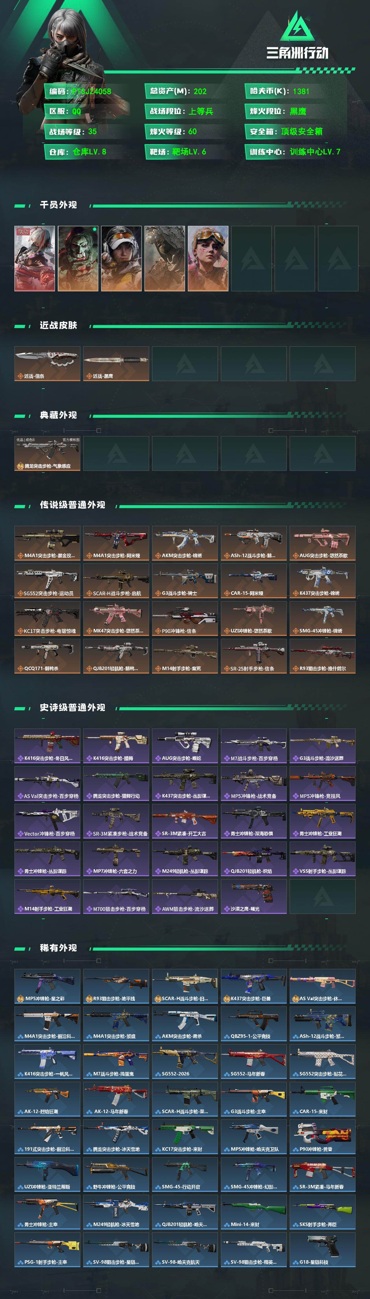 SJZQM486206三角洲行动账号详情图3