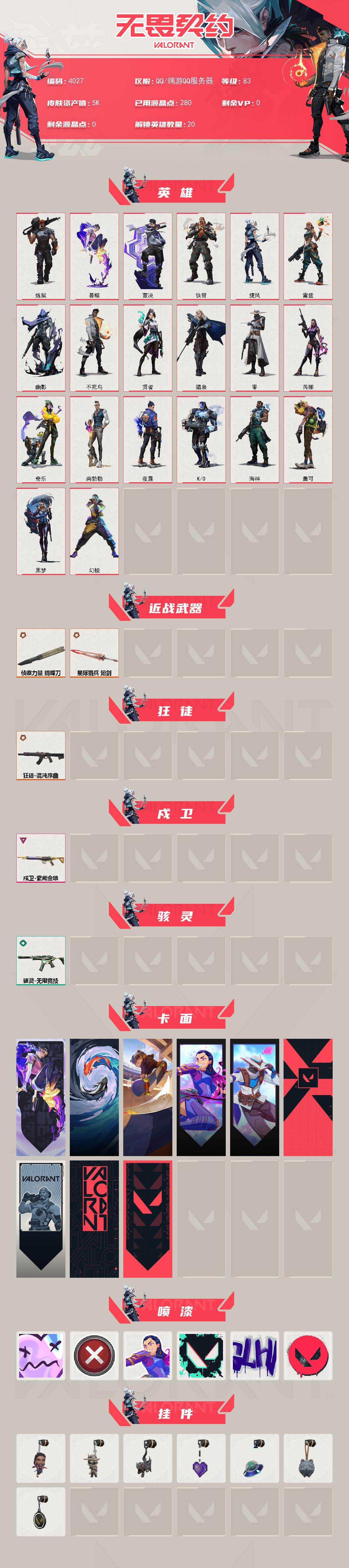 WWQXL426647无畏契约账号详情图2