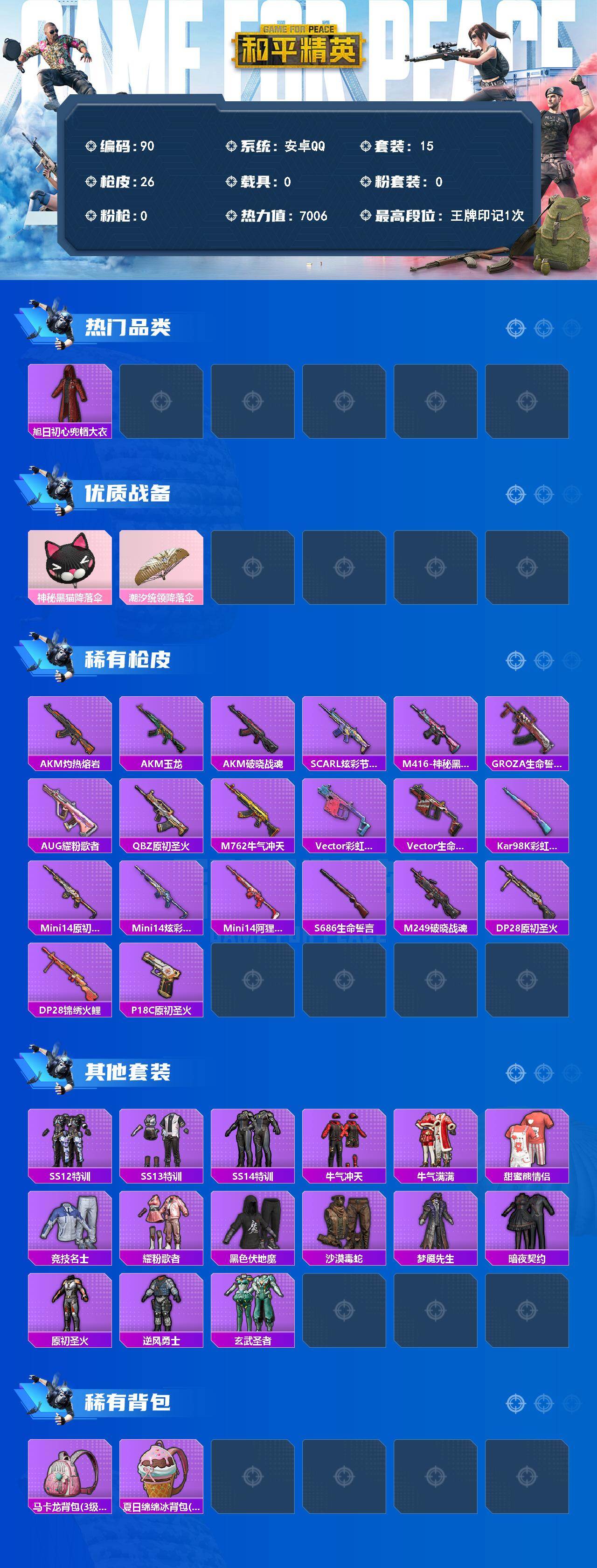 HPQYYX4154461和平精英账号详情图2