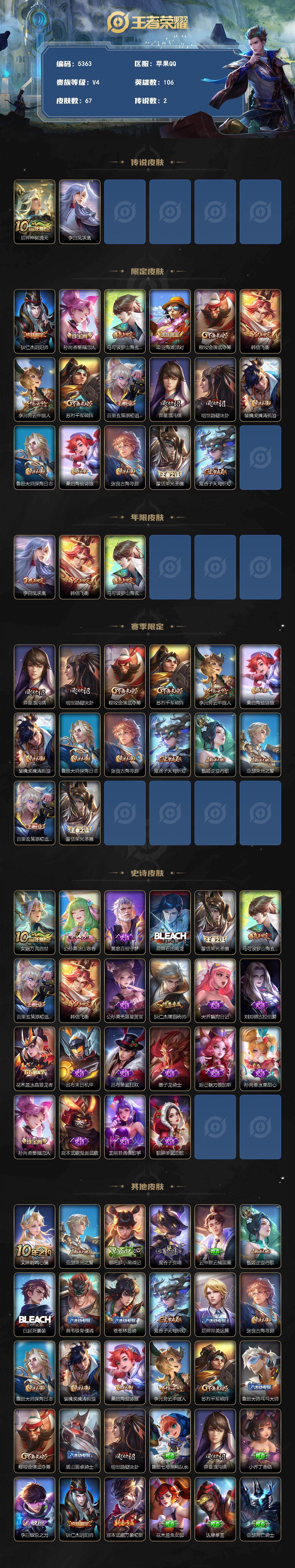 WZJZ4280661王者荣耀账号详情图2