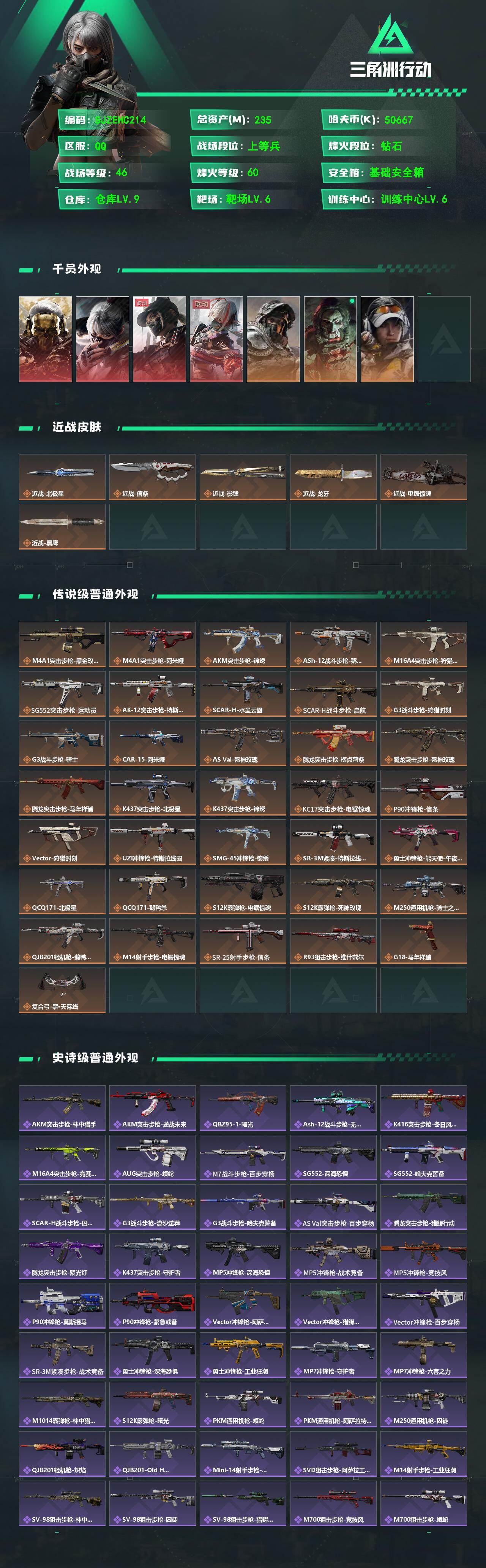 SJZQM4110350三角洲行动账号详情图3