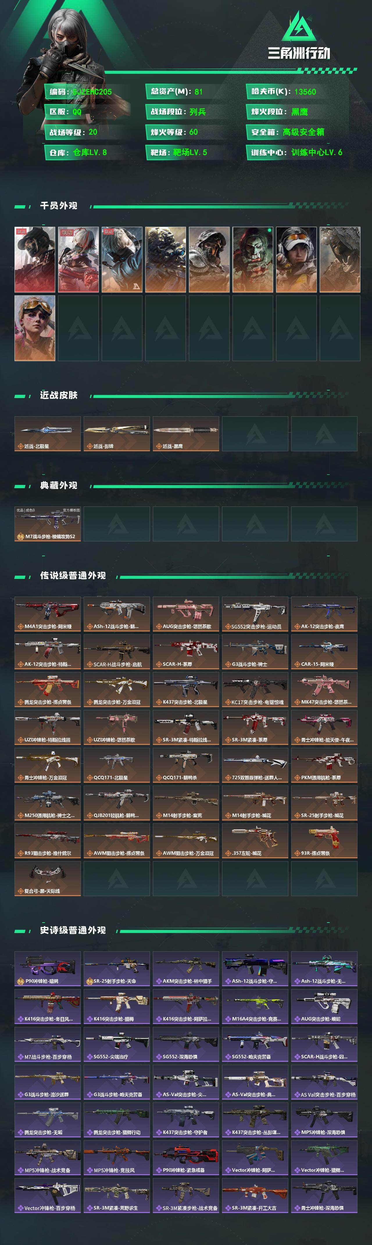 SJZQM4110381三角洲行动账号详情图3