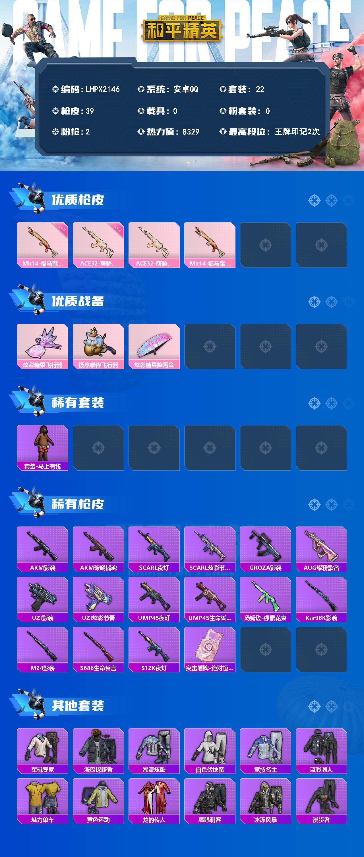 HPLX4156730和平精英账号详情图2