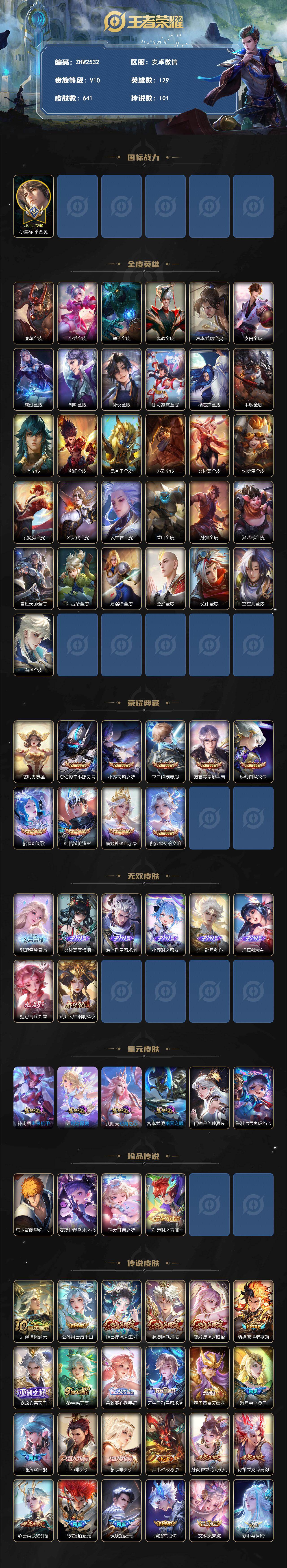 WZLX4275827王者荣耀账号详情图2