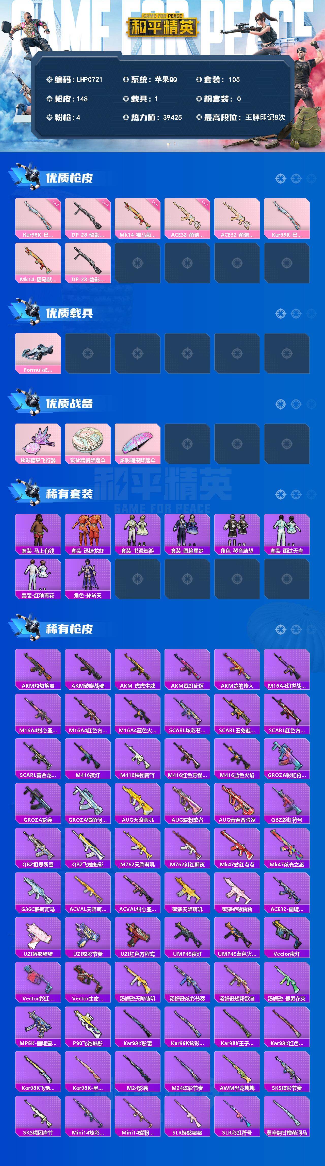 HPLX4156620和平精英账号详情图2