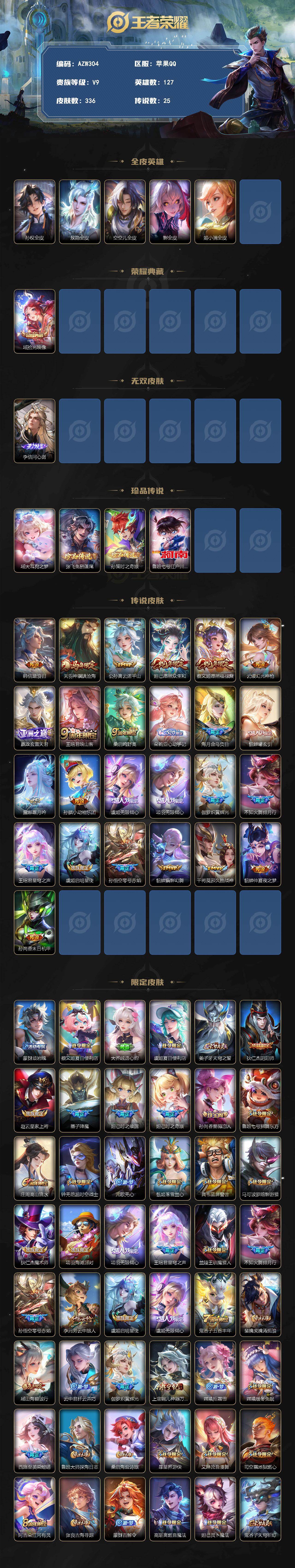 WZQM4277283王者荣耀账号详情图3