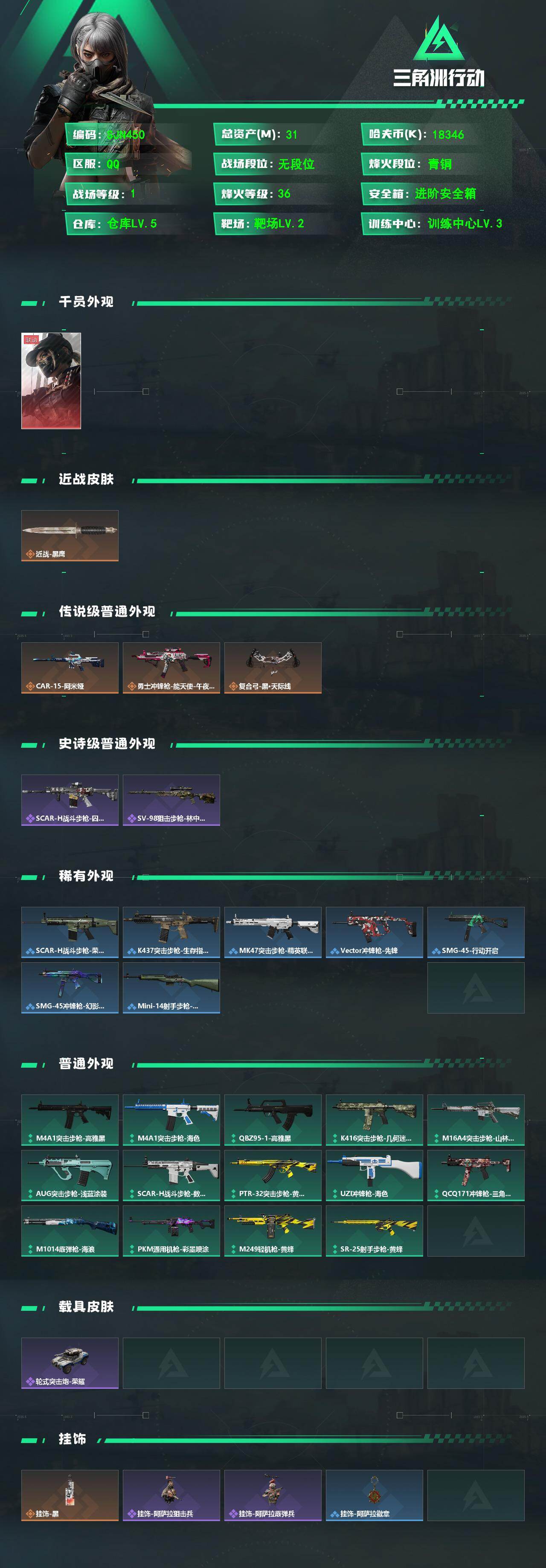 SJZQM487920三角洲行动账号详情图3