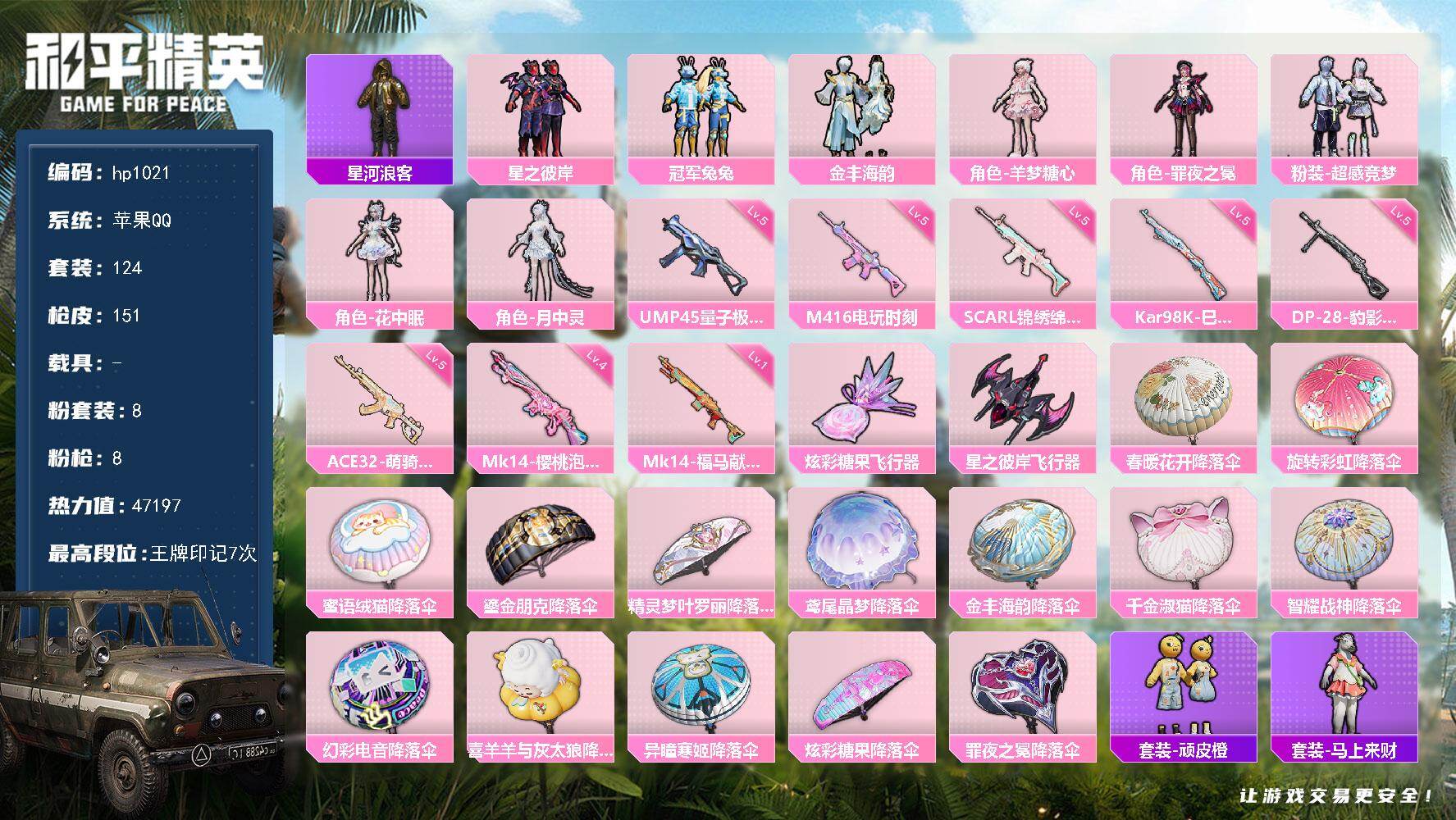 HPLX4155997和平精英账号详情图4