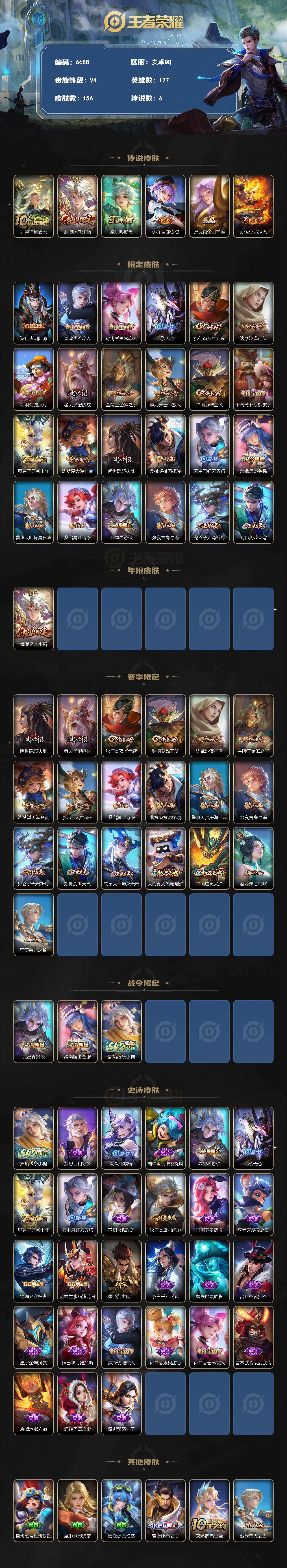 WZCMW4301897王者荣耀账号详情图2