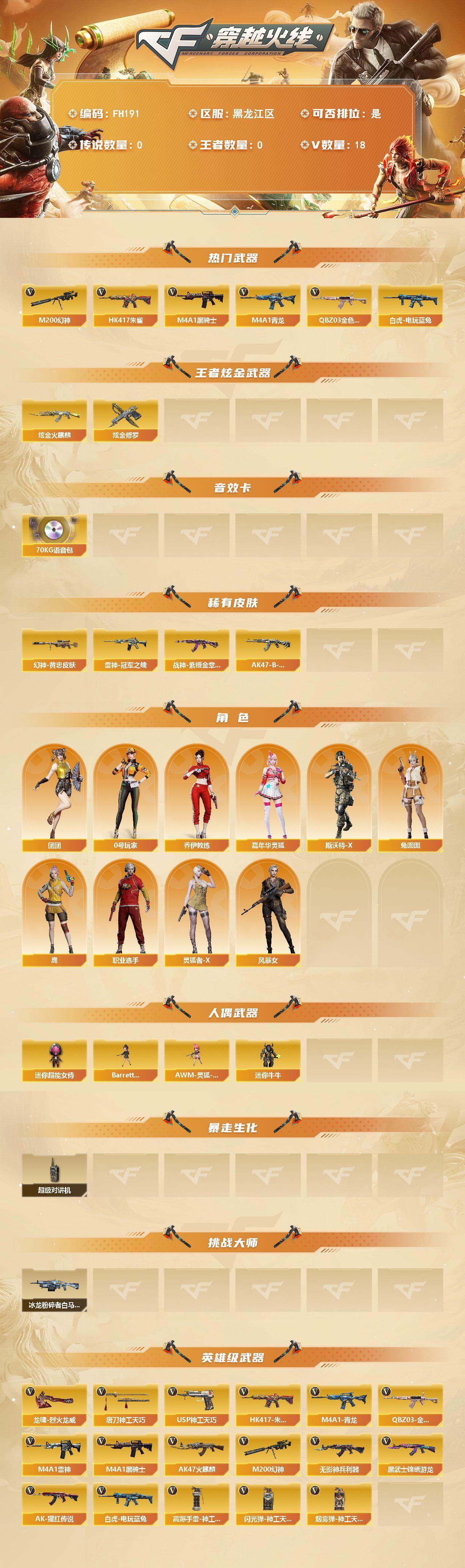 CFLX469238穿越火线账号详情图2