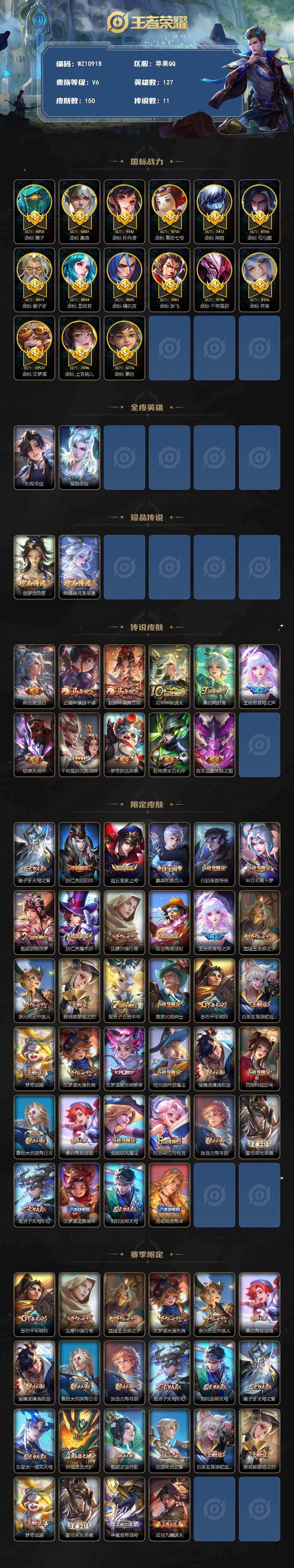 WZXS4303018王者荣耀账号详情图2