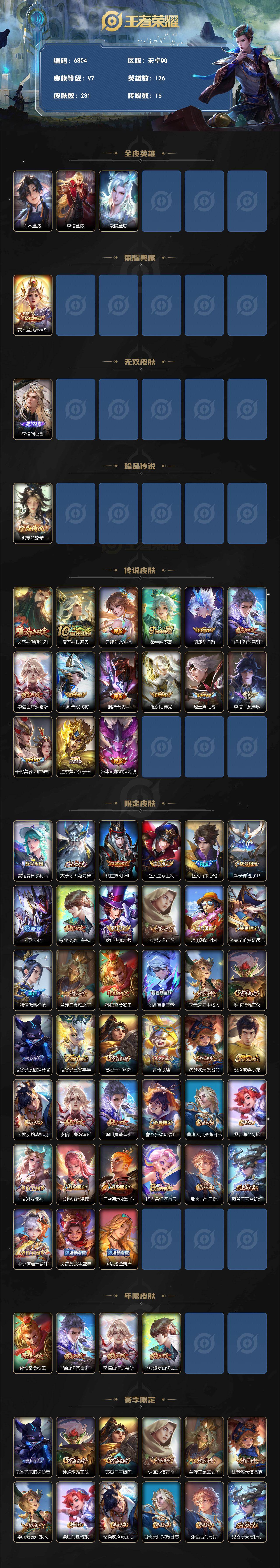 WZLX4280422王者荣耀账号详情图2