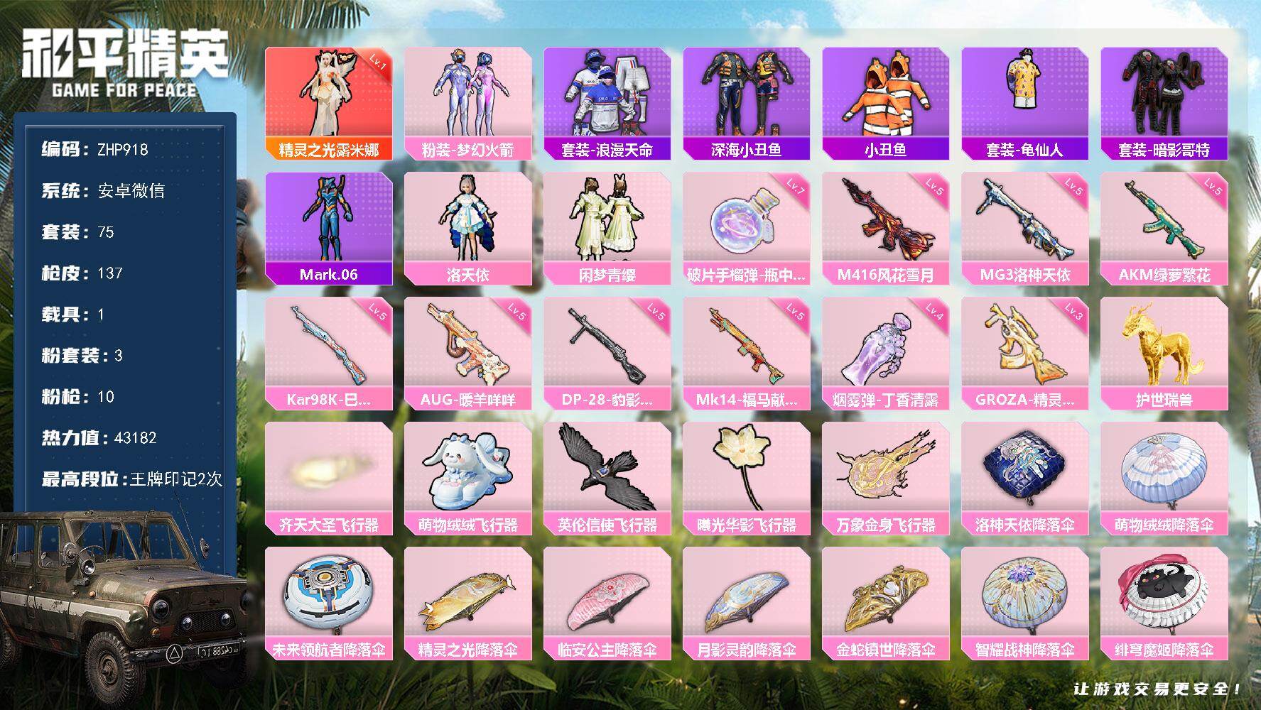 HPLX4157825和平精英账号详情图19