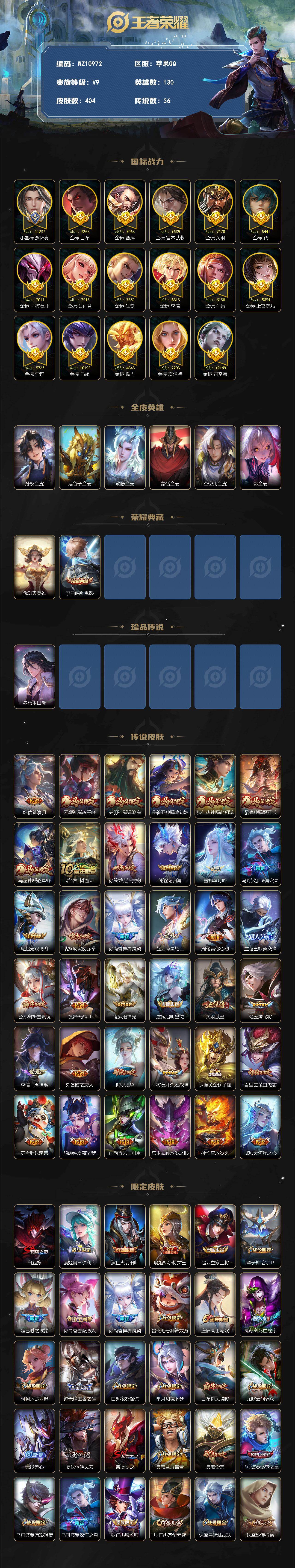 WZLX4306347王者荣耀账号详情图2