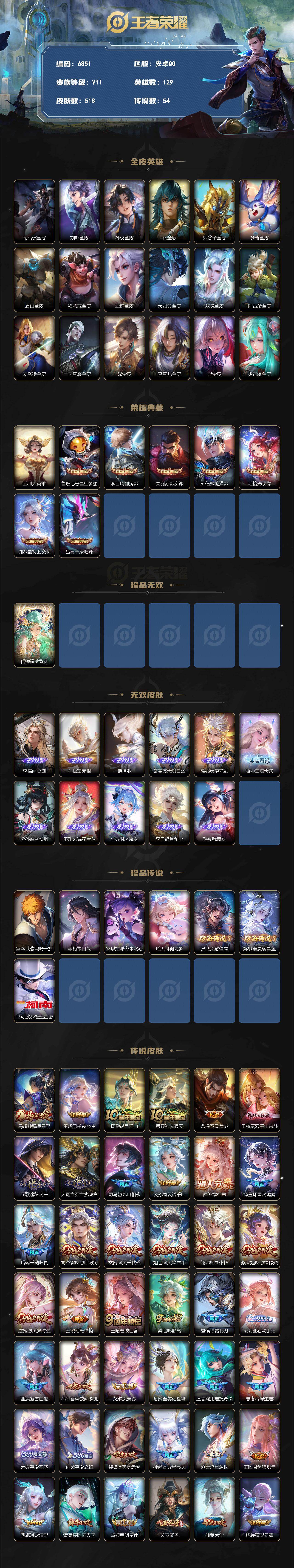 WZLX4282325王者荣耀账号详情图2 WZLX4282325王者荣耀账号详情图2