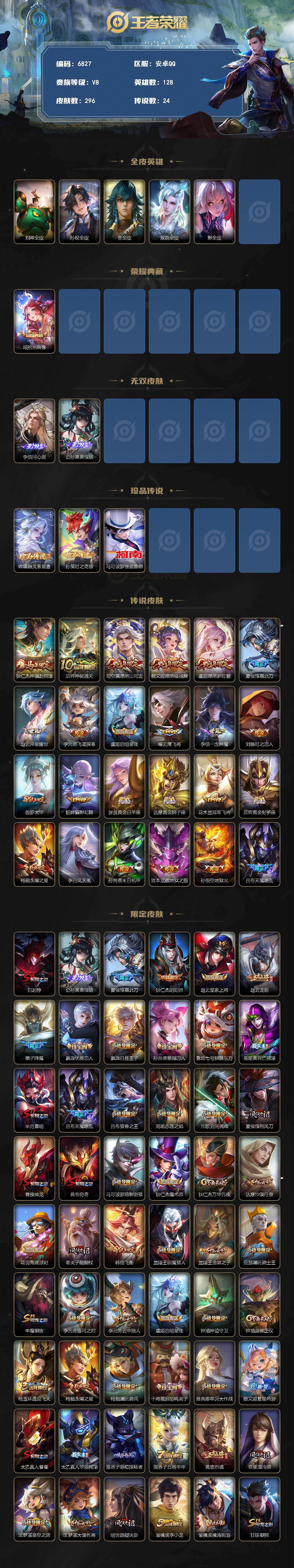 WZLX4281701王者荣耀账号详情图2