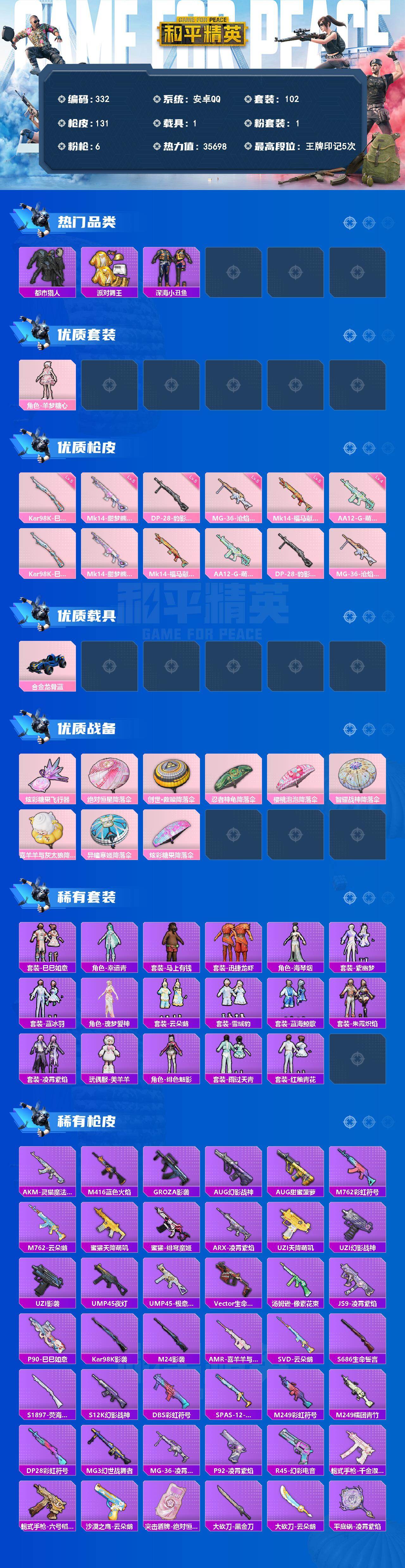 HPCMW4197052和平精英账号详情图2