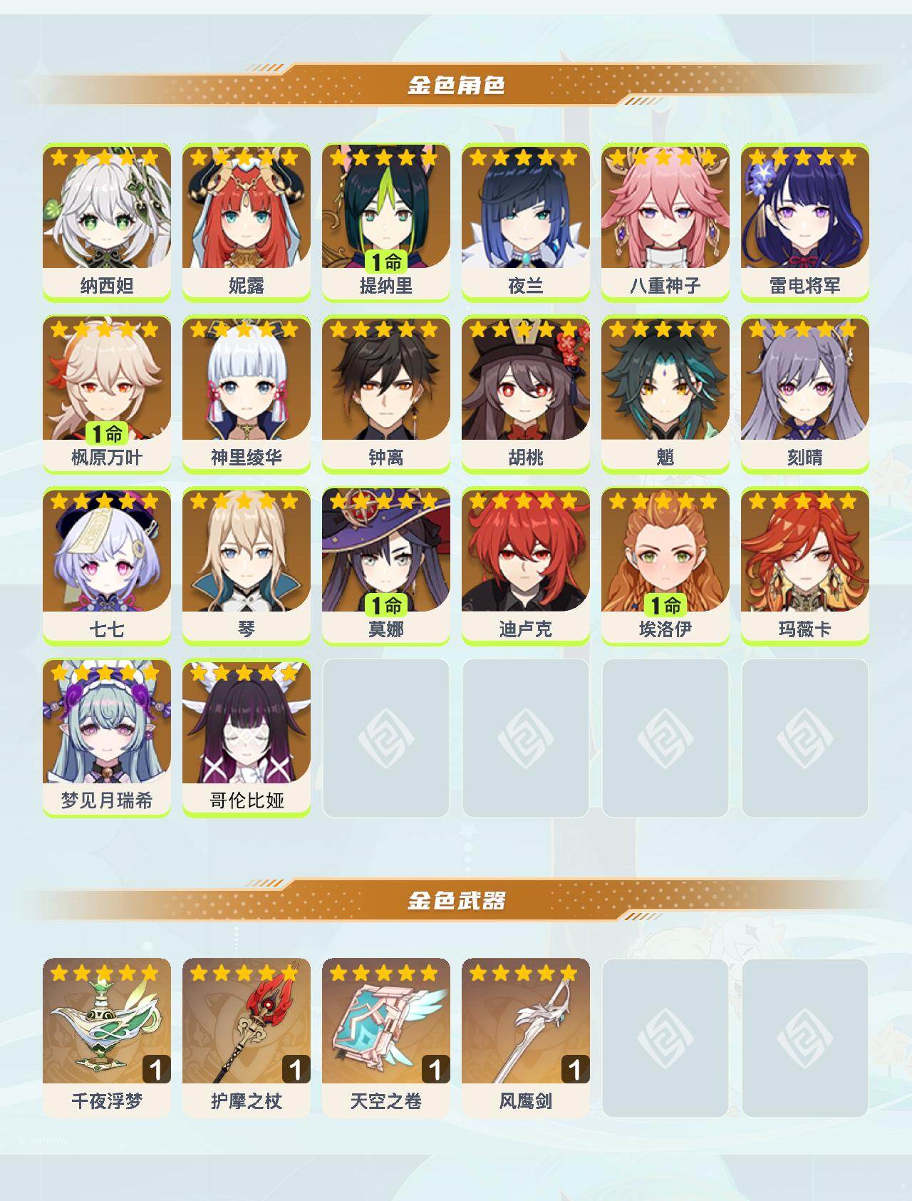 YSEY44154原神账号详情图3 YSEY44154原神账号详情图3