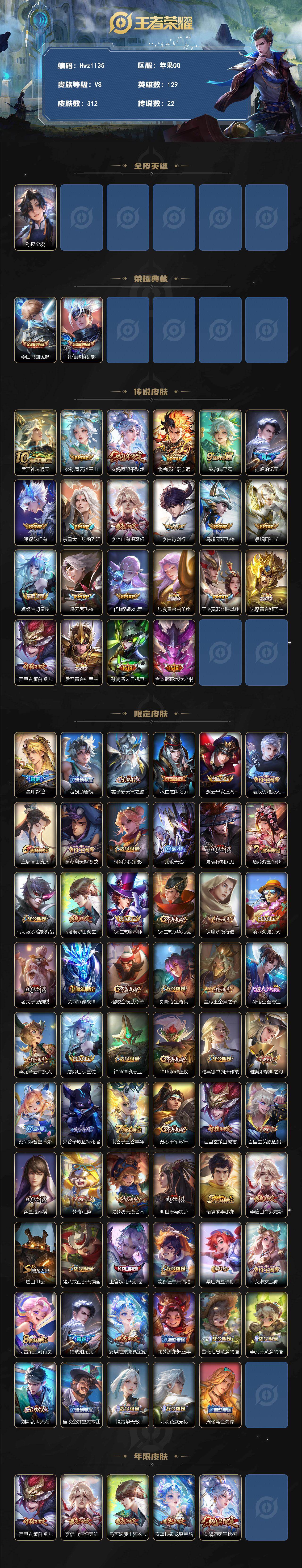 WZQM4335317王者荣耀账号详情图3