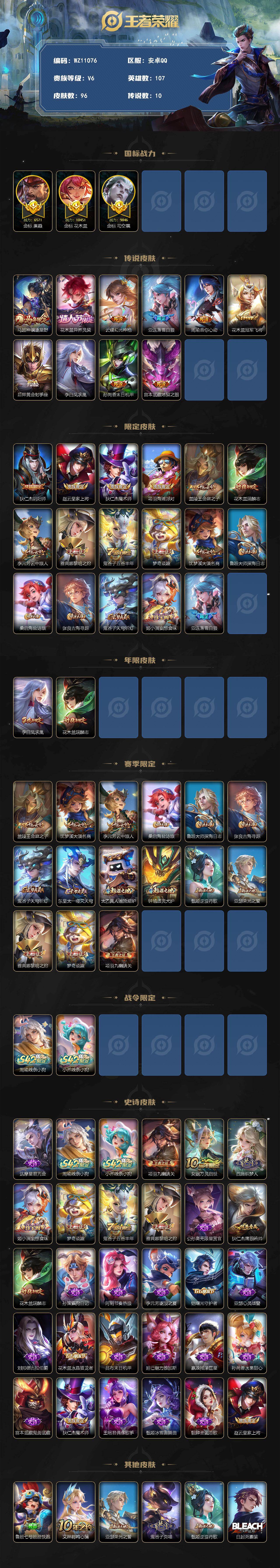 WZXS4311995王者荣耀账号详情图2