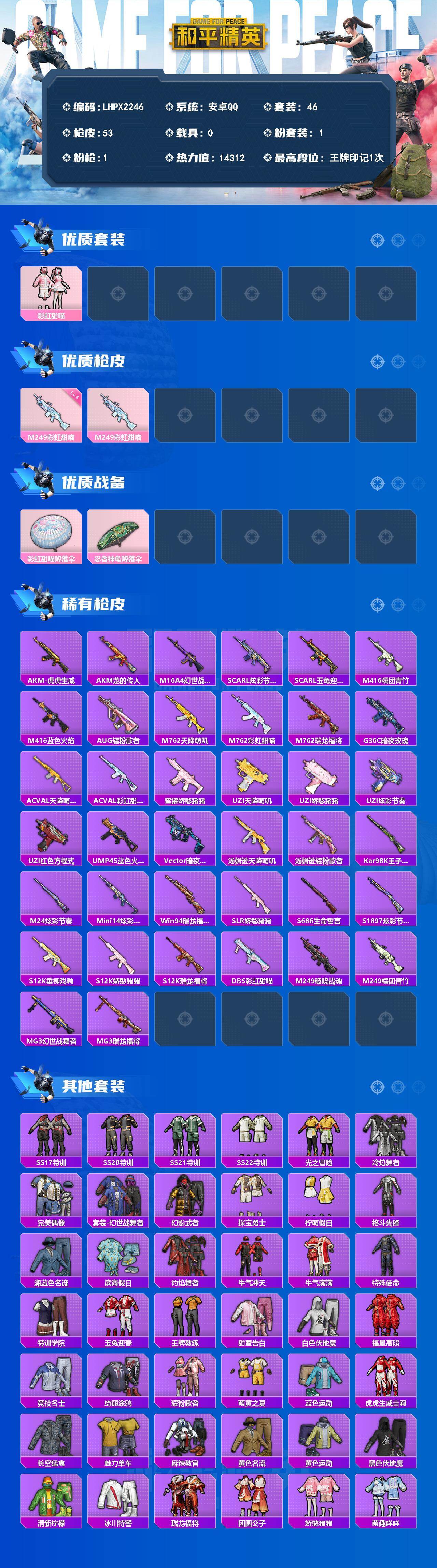 HPLX4162718和平精英账号详情图2