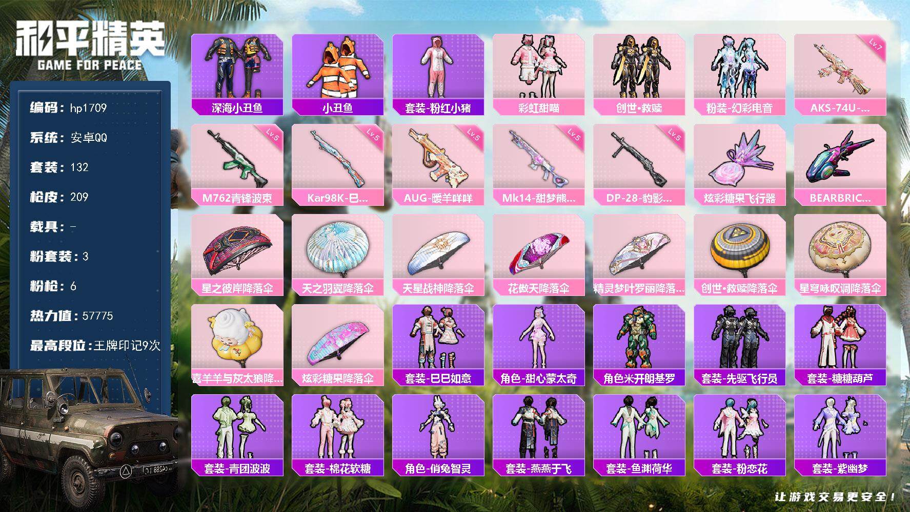 HPLX4162325和平精英账号详情图5