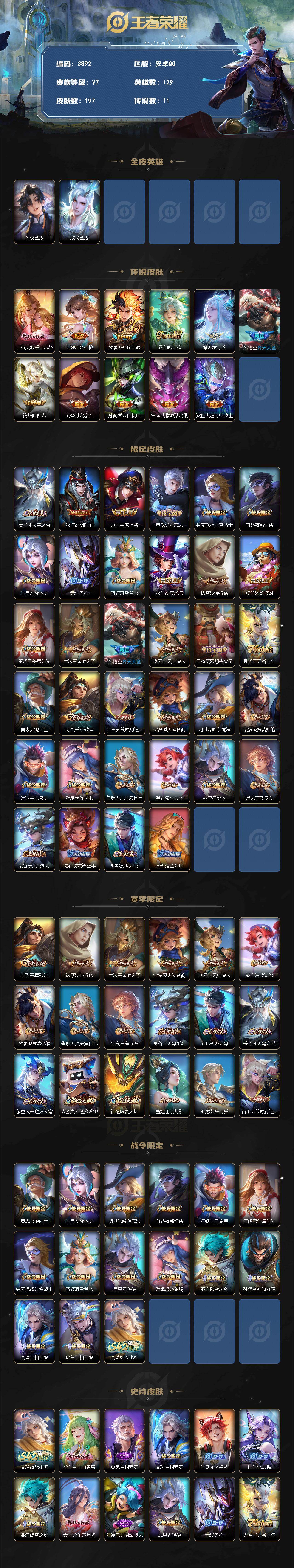 WZLX4287136王者荣耀账号详情图2