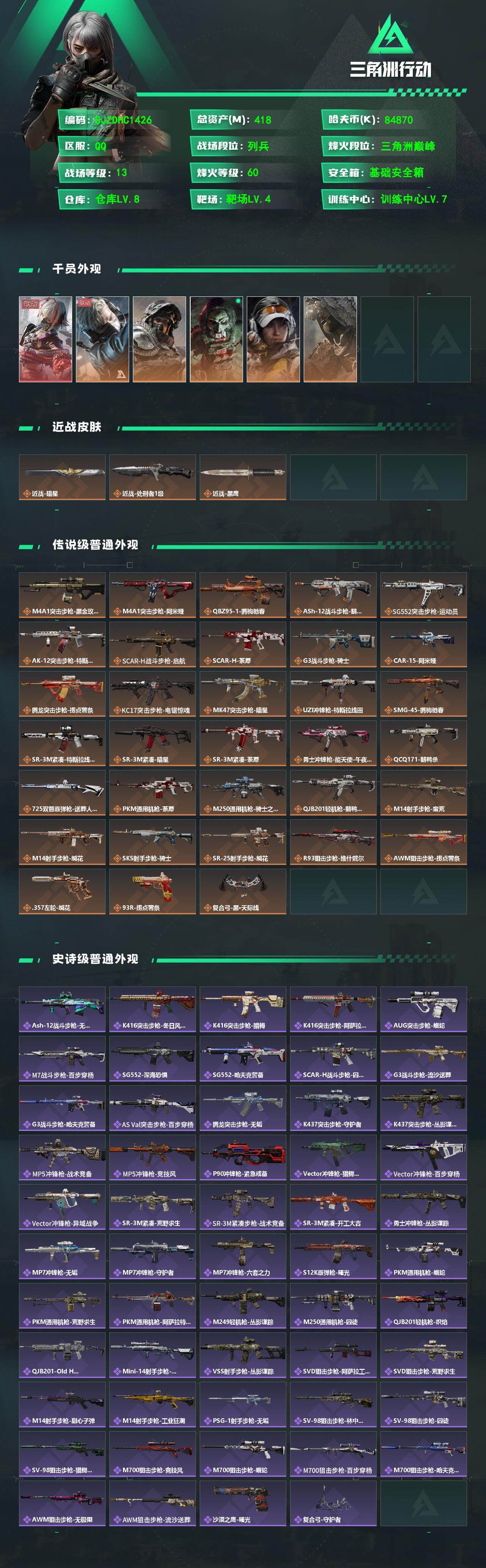 SJZQM4109431三角洲行动账号详情图3