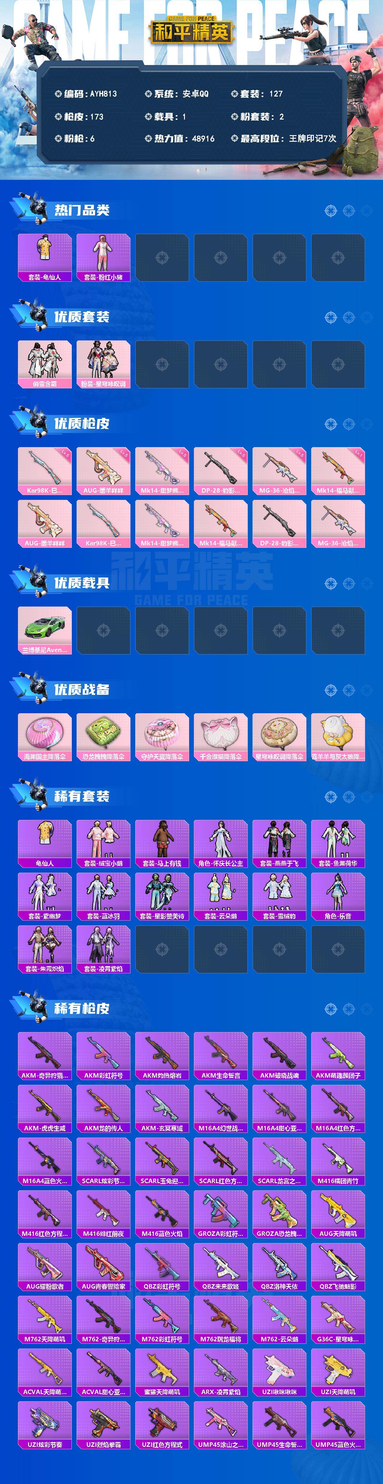 HPLE4163623和平精英账号详情图2