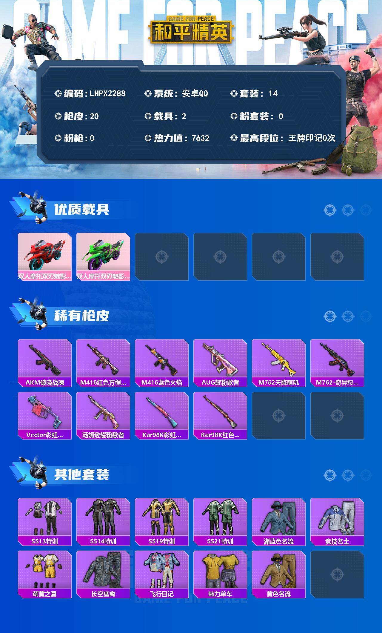 HPLX4164419和平精英账号详情图2