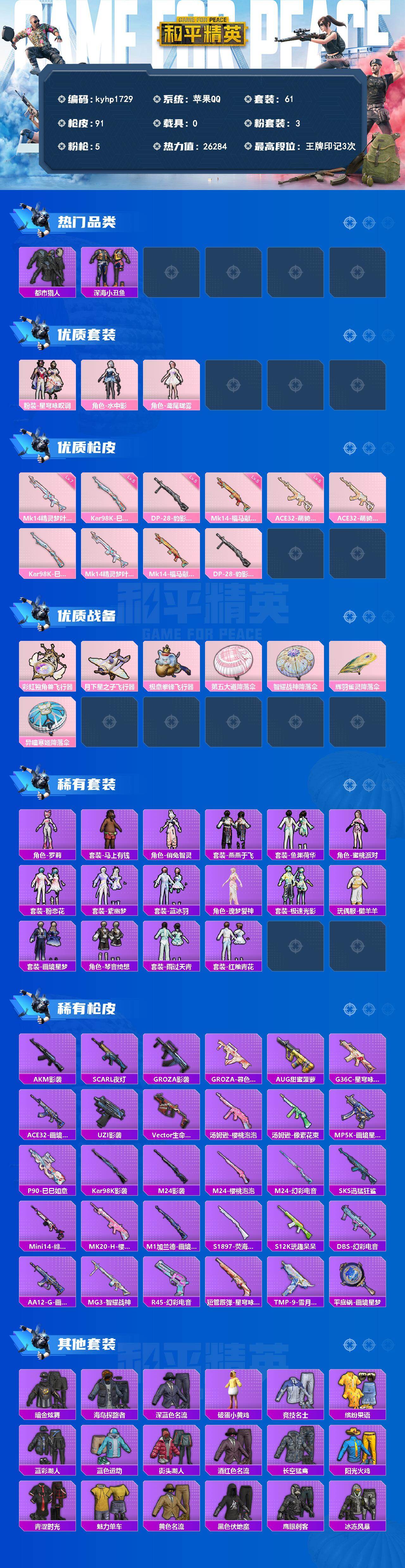 HPLX4162990和平精英账号详情图2