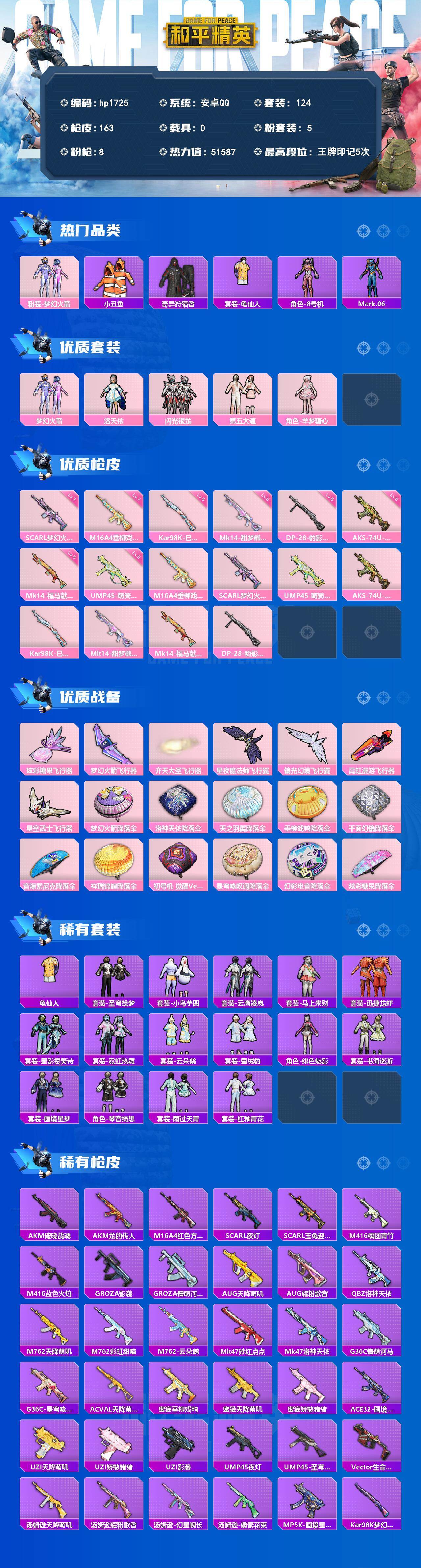 HPLX4162370和平精英账号详情图2