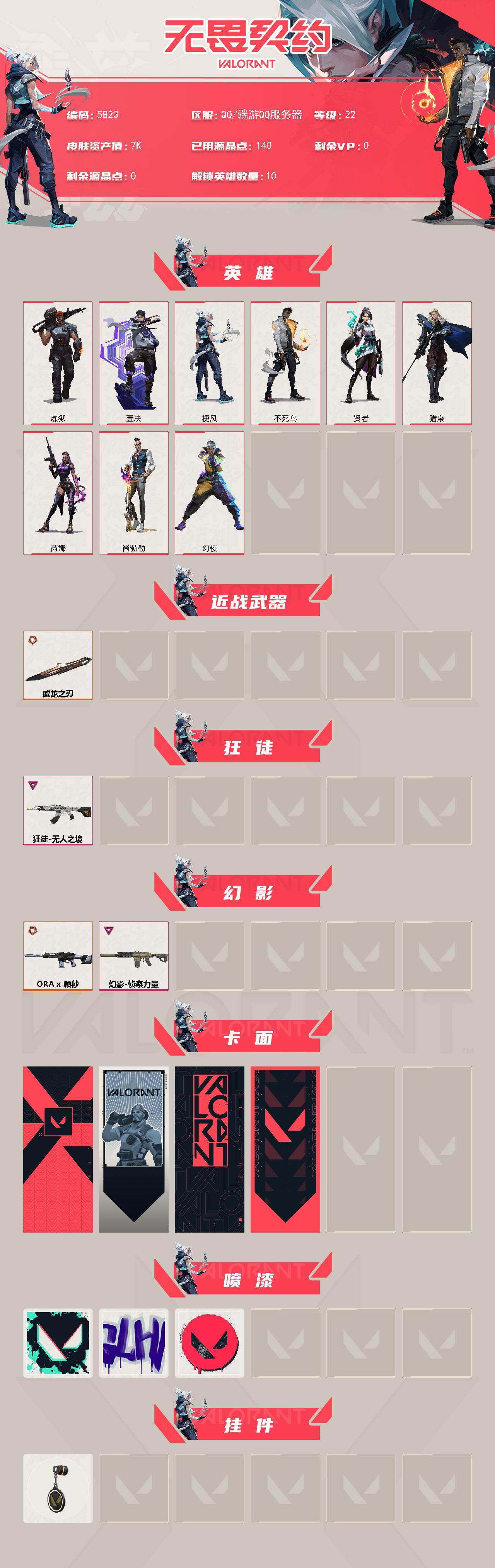 WWQLX429000无畏契约账号详情图2