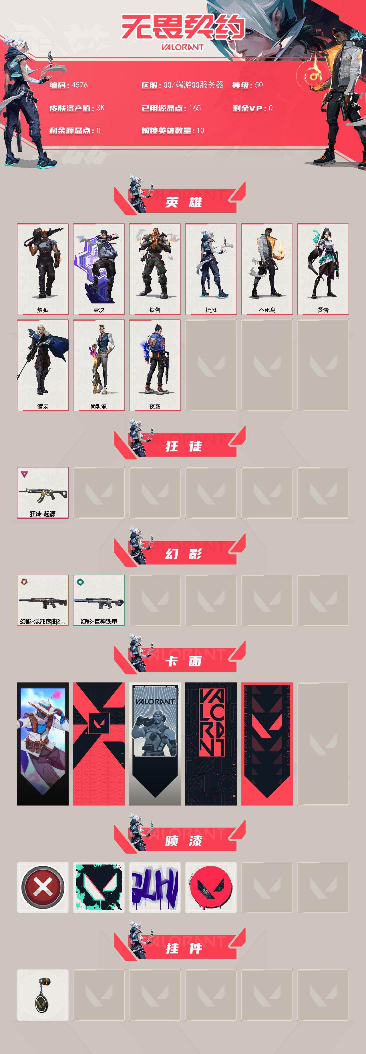 WWQXL429038无畏契约账号详情图2