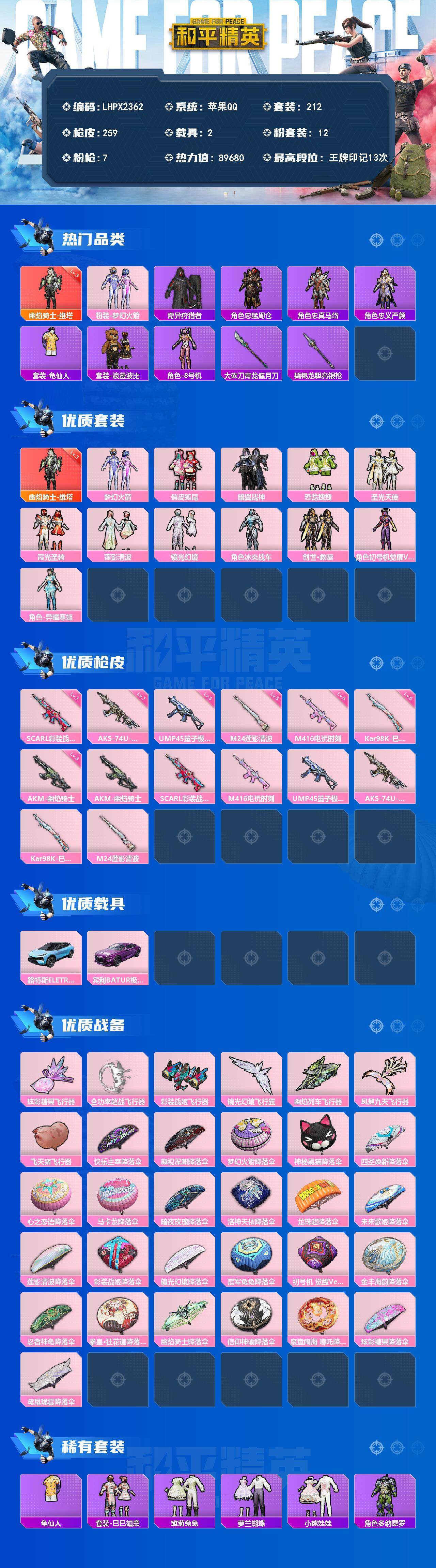 HPLX4164450和平精英账号详情图2