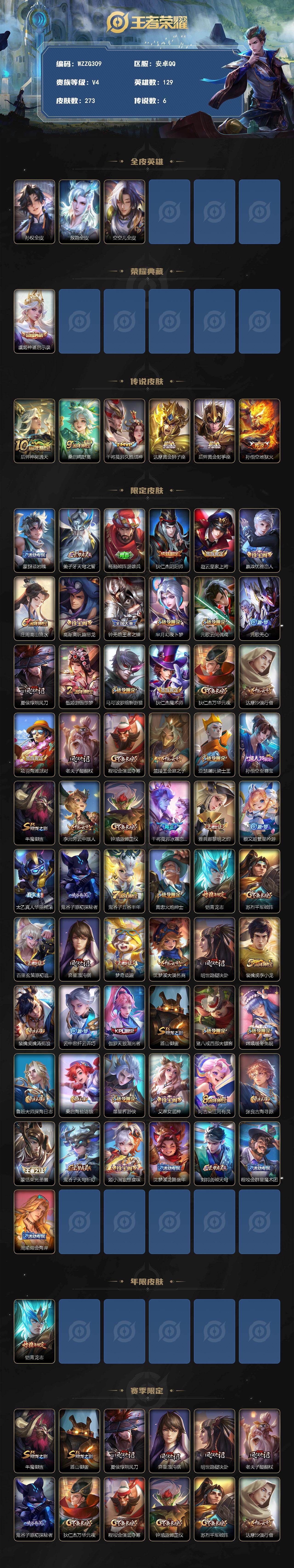 WZQM4292218王者荣耀账号详情图3