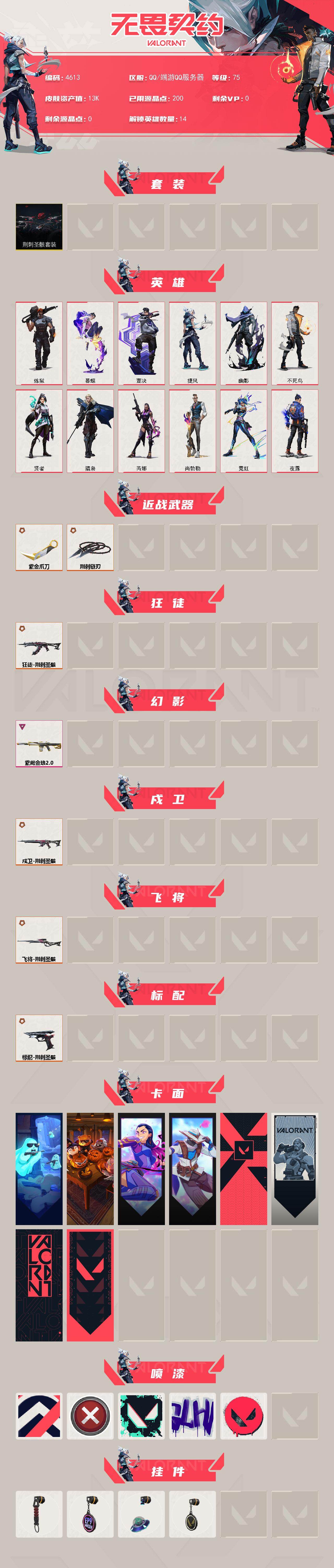 WWQXL429162无畏契约账号详情图2