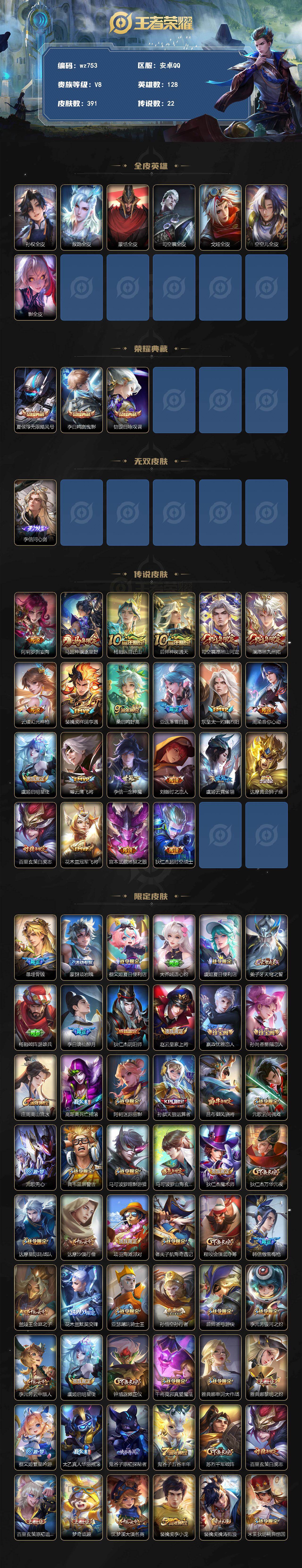 WZLX4291041王者荣耀账号详情图2