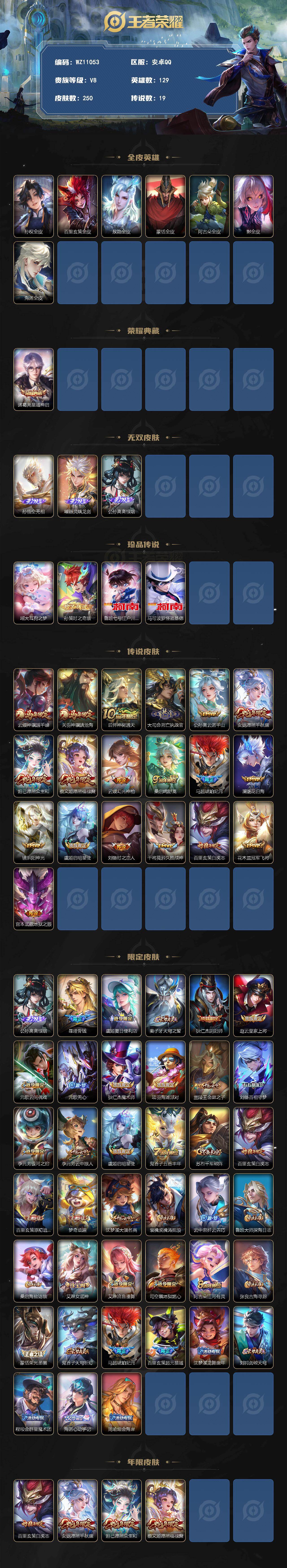 WZQM4292295王者荣耀账号详情图3