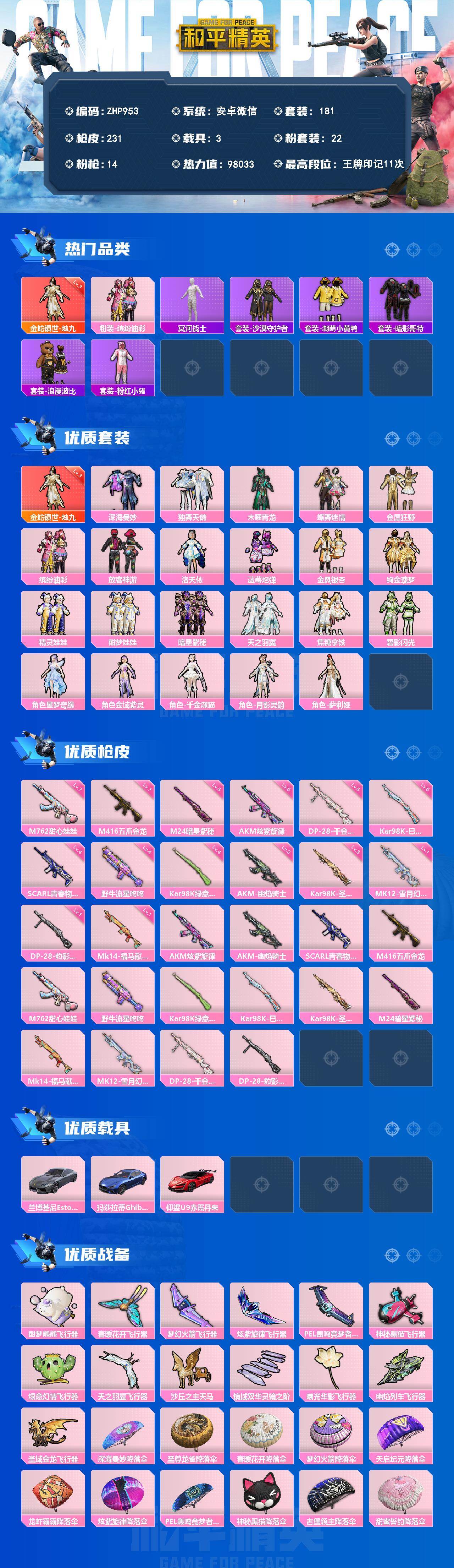 HPLX4165077和平精英账号详情图2