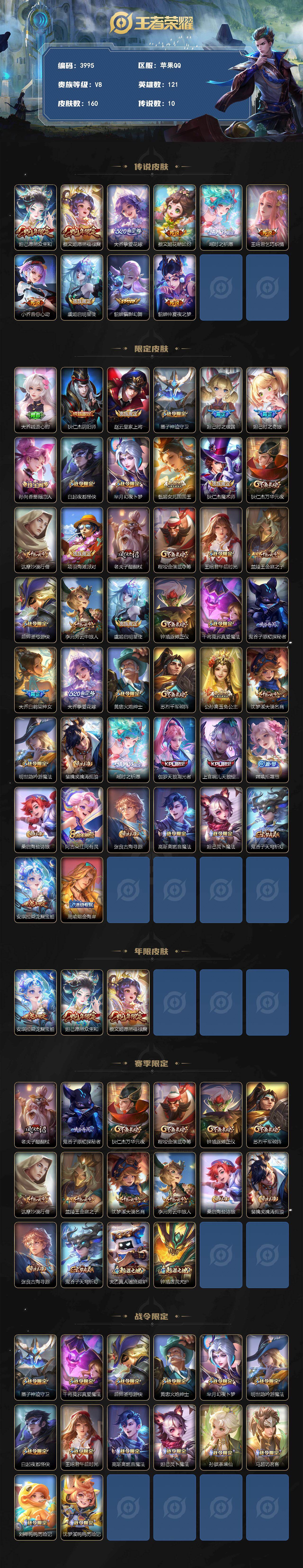 WZQM4291684王者荣耀账号详情图3